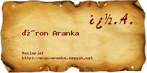 Áron Aranka névjegykártya