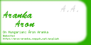 aranka aron business card