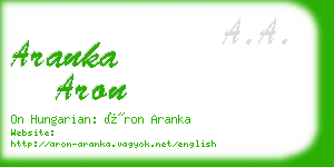 aranka aron business card